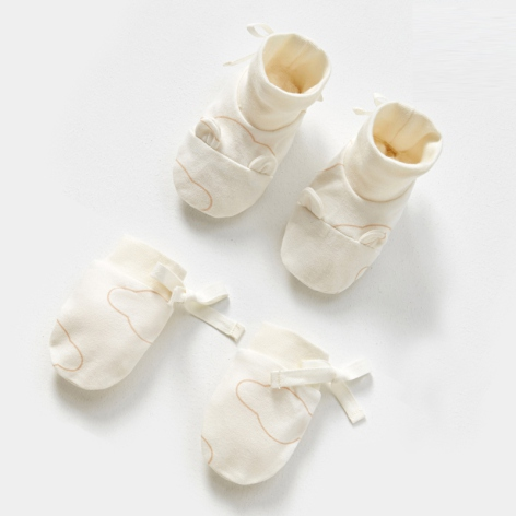 Newborn Mittens & Booties Set - Natural Baby Clothing丨Pure, organic, dye-free care, cozy and gentle for babies