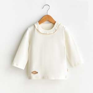 Lace Trim Round Neck Bodysuit - Natural Baby Clothing丨Pure, organic, dye-free care, cozy and gentle for babies