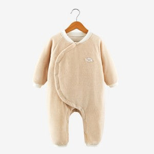 Velvet Quilted Wrap-Style Snap-Front Romper