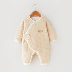 Checkered Quilted Tie-Front Romper